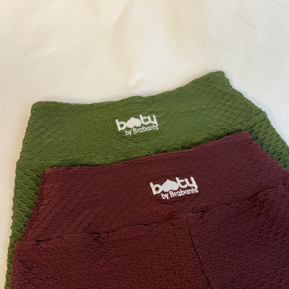 Booty by Brabants Croco Skin Leggings Green Maroon/Burgundy Athleisure 2pc XS-L